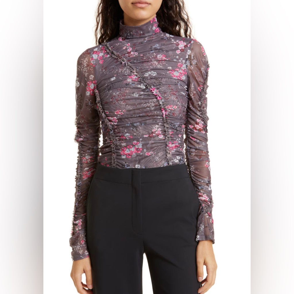 Cinq A Sept Ellianna Floral Mesh Top